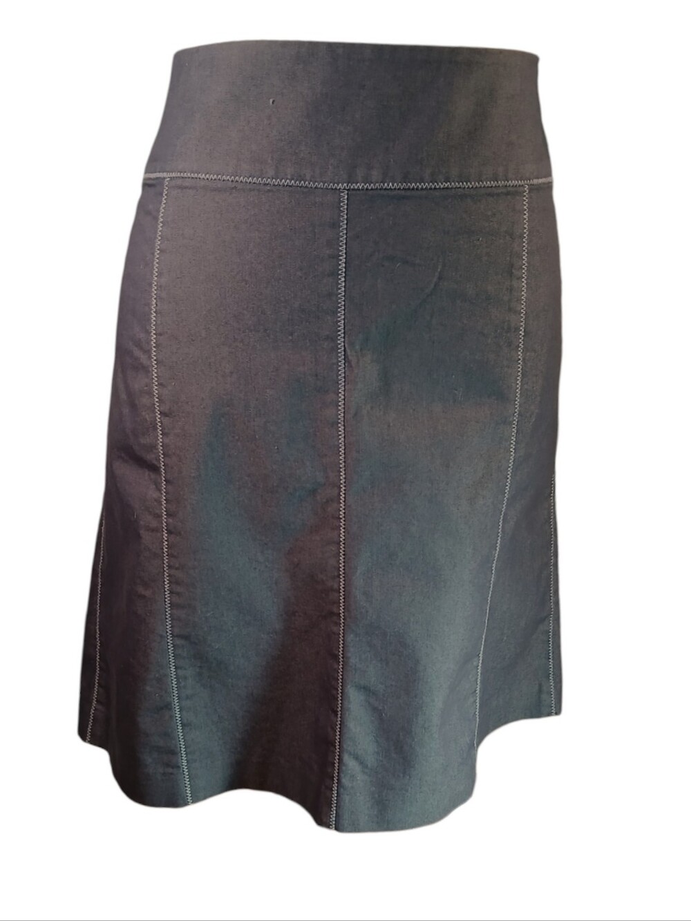 Sigrid Olson Sport Slim Skirt Denim Look With Decorative Top Stitching Sz 12 P